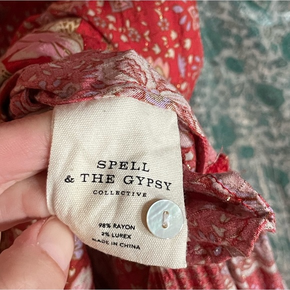 Spell & the Gypsy Poinciana Boho Midi Gown NWOT Cherry ๐ Small - Picture 6 of 8